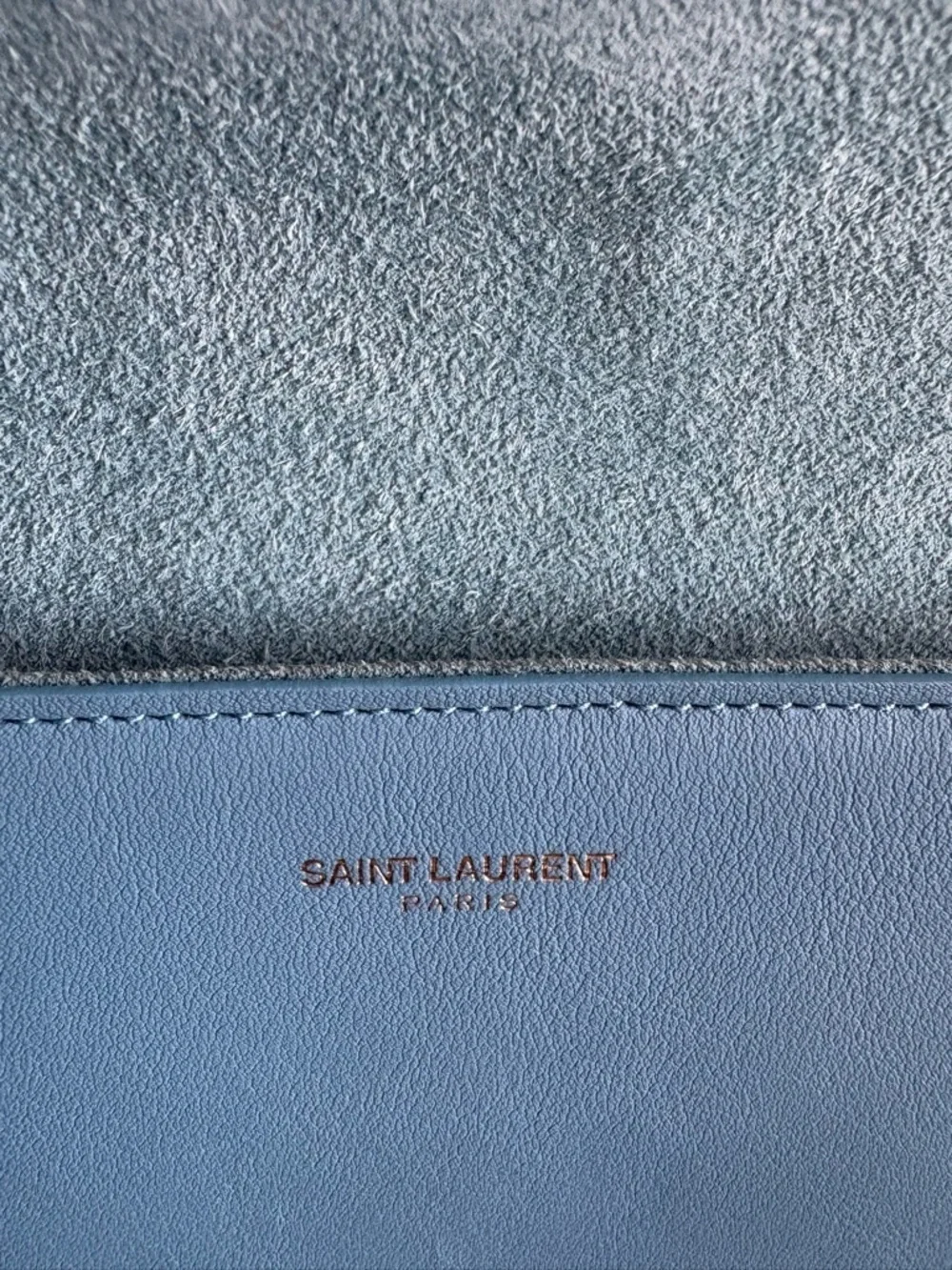 Saint Laurent YSL Classic Y Ligne Clutch Light Blue - Picture 9 of 13
